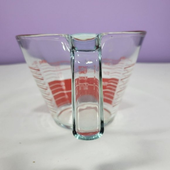Vtg Pyrex 4-Cup 32oz 1Qt Glass Cone Shape Measuring Cup Red Reverse Letters #11 - Picture 4 of 9